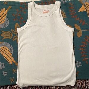 Off-White Ribbed Tank Top